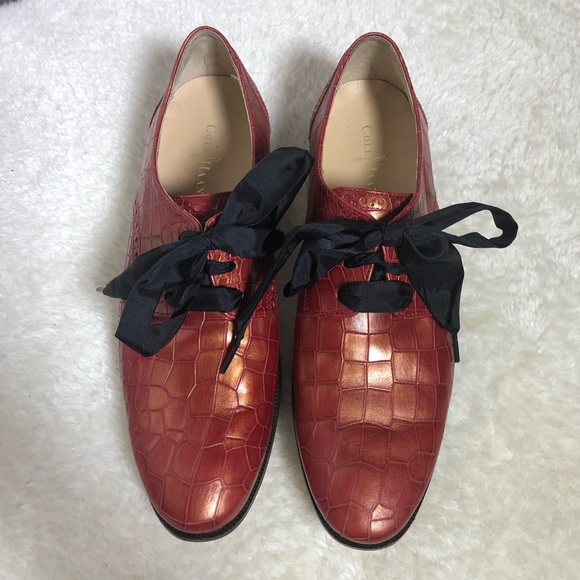 Cole Haan Red Metallic Breslyn Oxfords - Picture 2 of 8